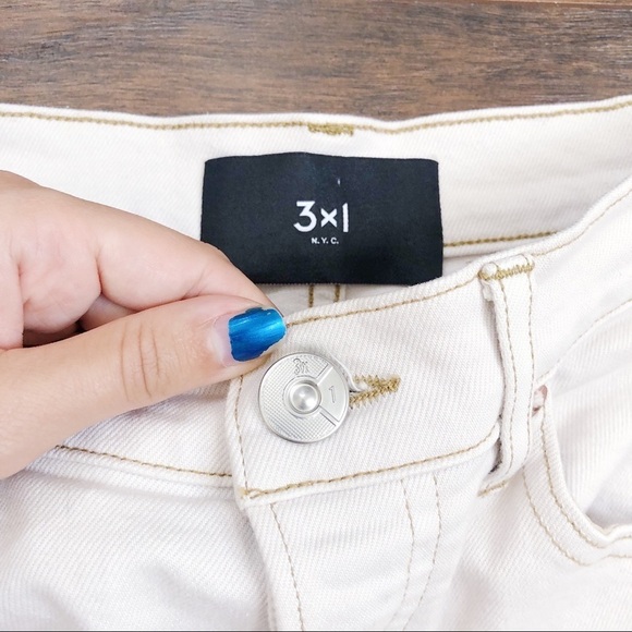 3x1 • Claudia jeans slim cropped high waist straight leg Pale Stone beige ecru - Picture 6 of 15